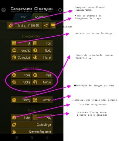 Description Deepware 3 Application Tirage Yi Jing gratuit