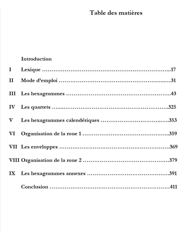 Table des matières - Code Source Yi Jing table des matieres code source yi jing Code source Yi Jing : le livre