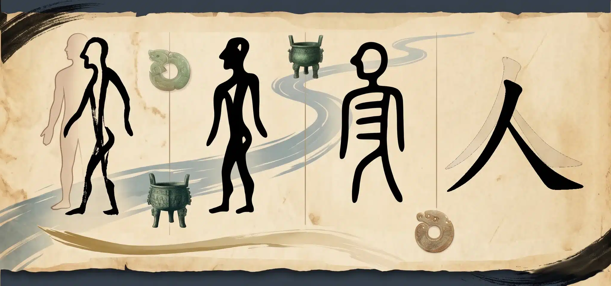 Yi Jing - Ultime référence en français : l'Encyclopédie du Yi Jing 1 La silhouette de l’homme : 人 rén et la posture